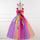 2-12Y Kids Girls Flower Mesh Tutu Princess Dresses With Headband