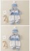Baby Boys 0-18M Contrast Knitting Jumpsuit & Hairball Hats  Baby Clothing Knitwear