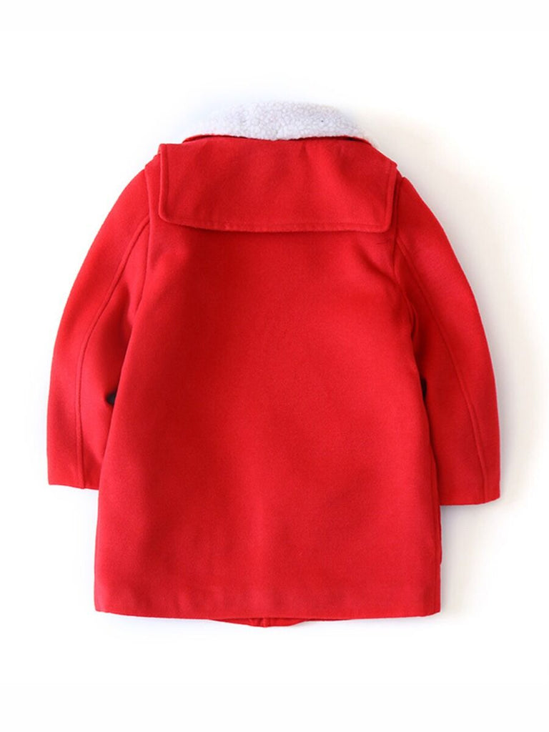 High Quality Kid Boy Fleece Collar Pocket Front Coat