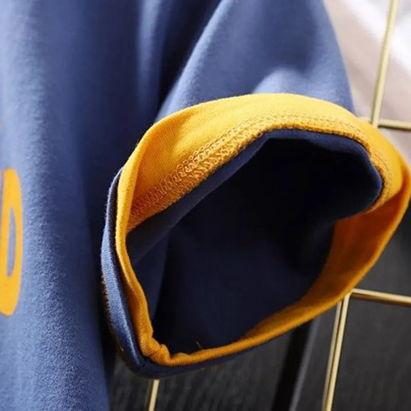 Boys Fashion Letter Figure Pattern Casual T-Shirt