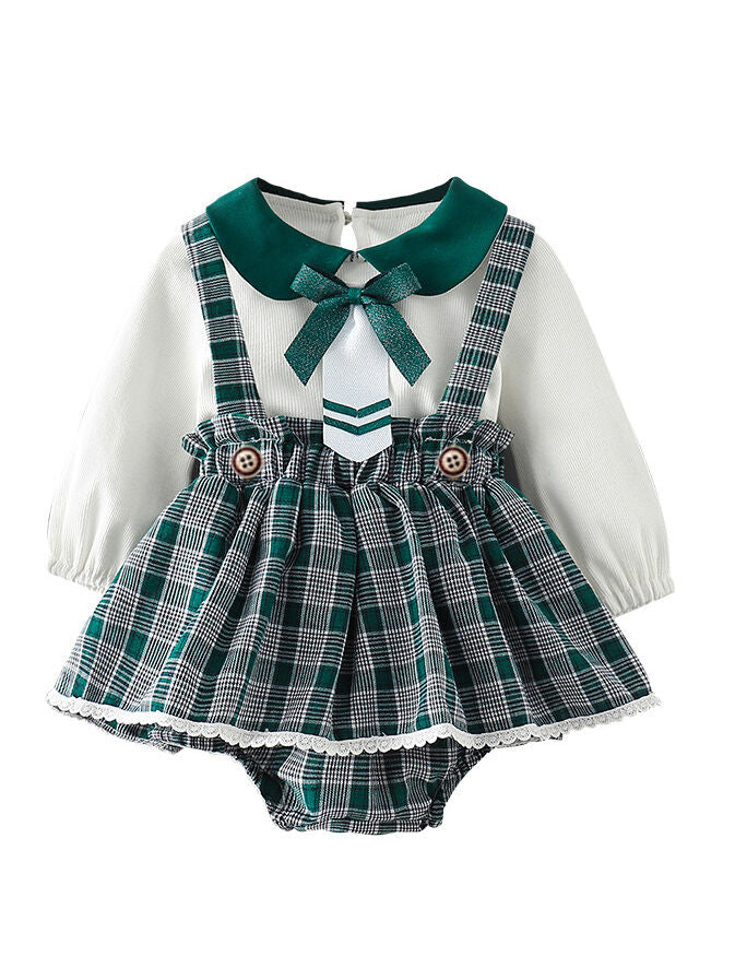 2 Pieces Baby Girl Set Top And Suspender Skirt High Quality