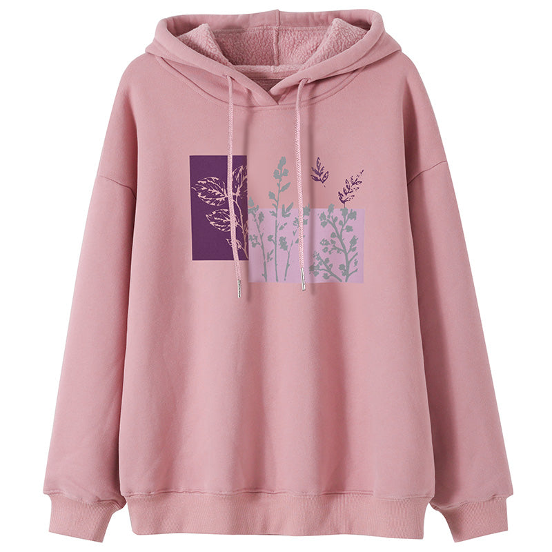 Autumn & winter long-sleeved all-match fleece hoodies for women