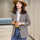 Brown plaid coat temperament professional suit jacket for women