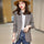 Brown plaid coat temperament professional suit jacket for women