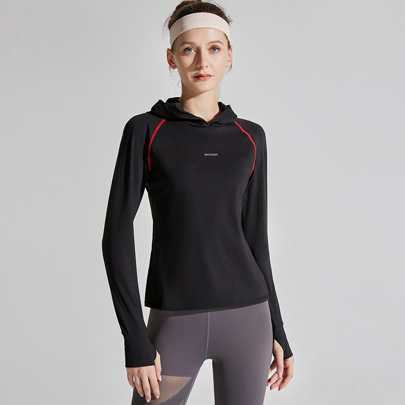 Women's yoga jacket fleece long-sleeved jacket running fitness tops sports clothes