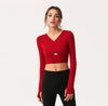 Yoga top V-Neck Sports Fitness Long-sleeved Fashion
