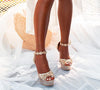 Open-toe sandals stiletto platform Flower