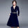 Women's dress high-end velvet  with belt