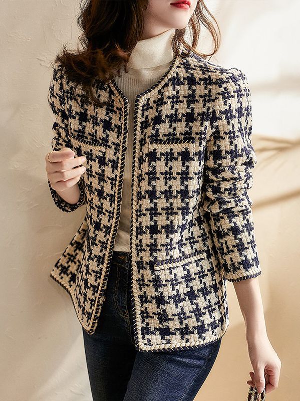 Women's matching ladies temperament tweed top