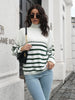 Turtleneck knit sweater winter new stripe knit Pullover
