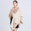 European style Winter Coat Shawl Big fur collar thick wool