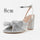 New  fashion sandals thick heel bow silk sandals Retro shoes