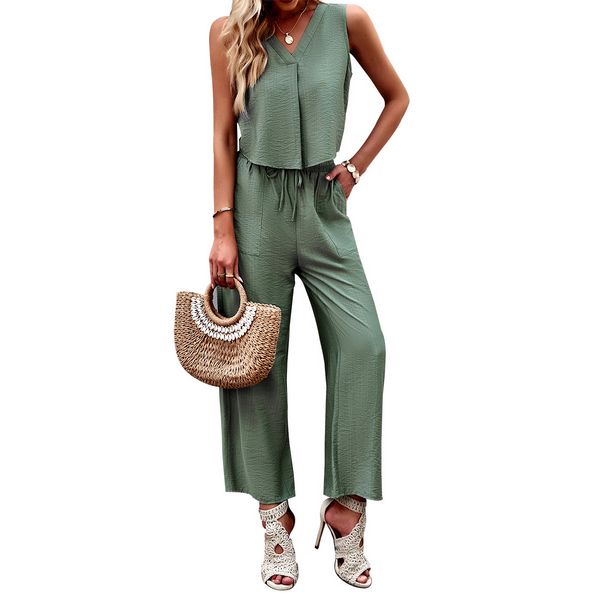 European style Casual Solid color 2 pcs set