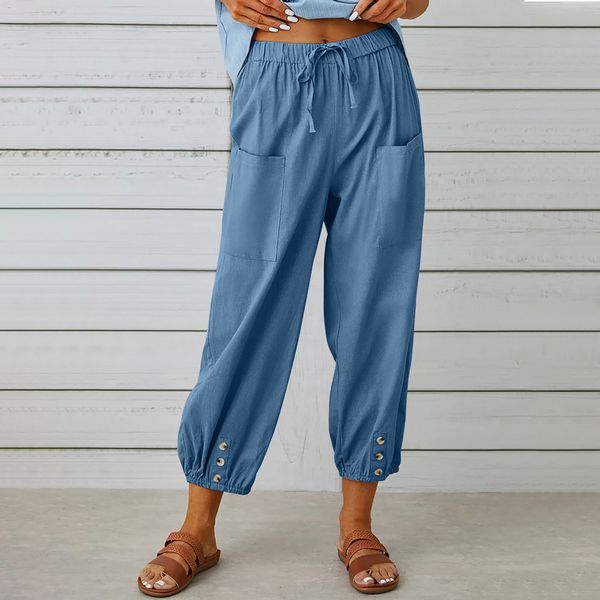 European style Loose High waist Wide leg Pants