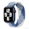3 PCS Nylon Single-turn Braided Watch Band For Apple Watch Series 8&7 41mm / SE 2&6&SE&5&4 40mm / 3&2&1 38mm, Length:135mm (W Blue White + Z Pink White + Z Blue Pink)