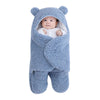 0-6M Solid Color Fleece Sleeping Bag With Ear Style Kid