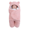 0-6M Solid Color Fleece Sleeping Bag With Ear Style Kid