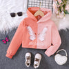 4-9Y Kids Girls Contrast Color Butterfly Patchwork Hooded Sweatshirt Coats & Jackets