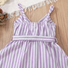 18M-6Y Toddler Girls Sling V-Neck Striped Strap Dresses