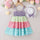 Toddler Girls Rainbow Floral Sling Dresses And Hats