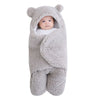 0-6M Solid Color Fleece Sleeping Bag With Ear Style Kid