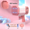 76/80/88 Holes Electric Rocket Bubble Gun With LED Gatling Blowing Soap Water Bow Bubble Machine Outdoor Toys For Children Gifts