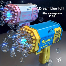 40 Hole Handheld Fully Automatic Space Light Bubble Machine Electric CHILDREN'S Toys without Battery without Bubble Water
