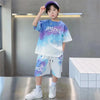 Summer Boys Sets Kids Basketball Sports Suit New Children's Fashion Loose Outfit Baby Short-Sleeved Top Shorts 2 Piece 2-14 Year
