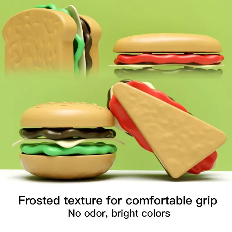 9 PCS Set Detachable Plastic Snack Hamburger Pretend Toy Kids Kitchen Play House Food Toy