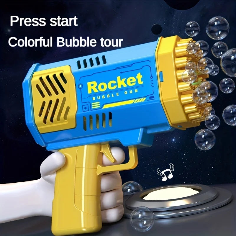 40 Hole Handheld Fully Automatic Space Light Bubble Machine Electric CHILDREN'S Toys without Battery without Bubble Water