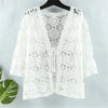 Cotton Openwork Knitted Sunscreen Clothing Women's Summer Tide Loose Cardigan V-neck and Cropped Sleeve air Conditioning Shirt