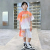 Summer Boys Sets Kids Basketball Sports Suit New Children's Fashion Loose Outfit Baby Short-Sleeved Top Shorts 2 Piece 2-14 Year