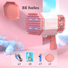 76/80/88 Holes Electric Rocket Bubble Gun With LED Gatling Blowing Soap Water Bow Bubble Machine Outdoor Toys For Children Gifts