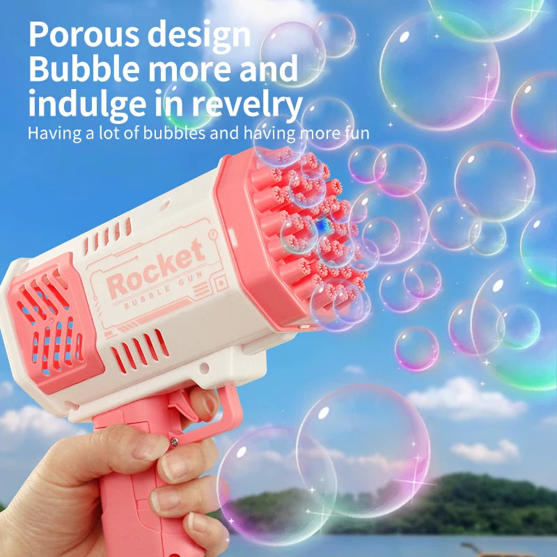 Space Bubble Gun Electric Bubbles Machine Guns Fully Automatic 40 Holes Space Soap Bubble Summer Outdoor For Boys and Girls Toys