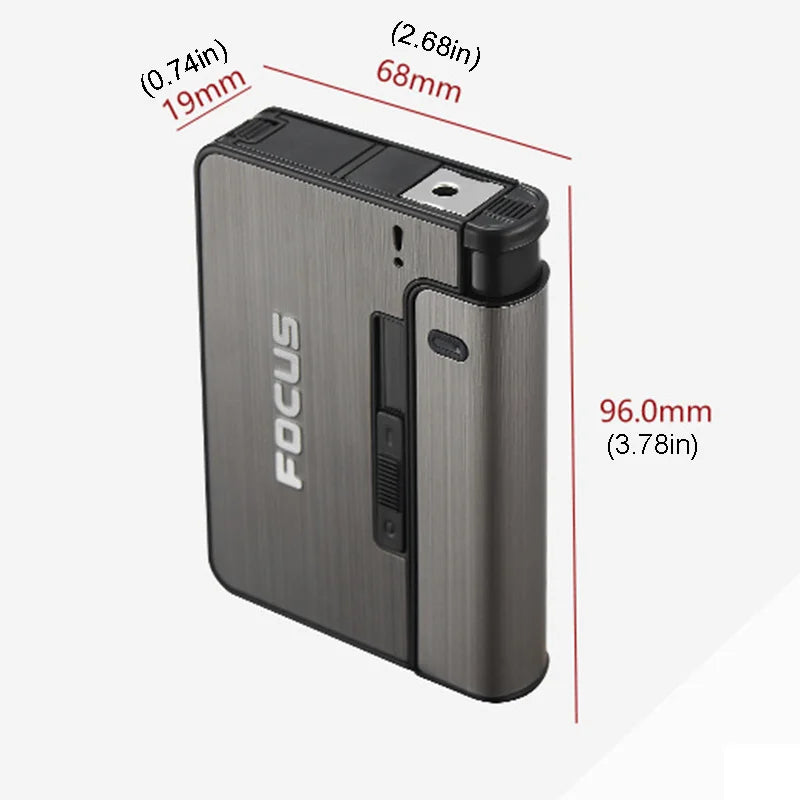 【Hot sales】Portable automatic cigarette box Metal cigarette holder for men's father's gift