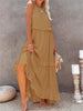 Women's Spring Summer New Collection Solid Color Vacation Style Fashionable Ruffle Edge Long Skirt Large Display Beach Skirt