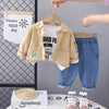 New Autumn Children Clothes Kids Boys Jacket Suit T-Shirt Pants 3Pcs/set Spring Infant Clothing Toddler Sportswear 0-5 Years