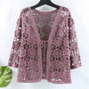Cotton Openwork Knitted Sunscreen Clothing Women's Summer Tide Loose Cardigan V-neck and Cropped Sleeve air Conditioning Shirt