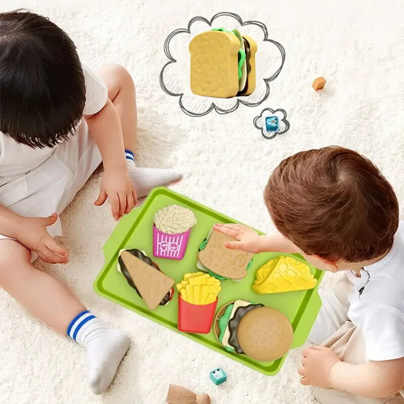 9 PCS Set Detachable Plastic Snack Hamburger Pretend Toy Kids Kitchen Play House Food Toy