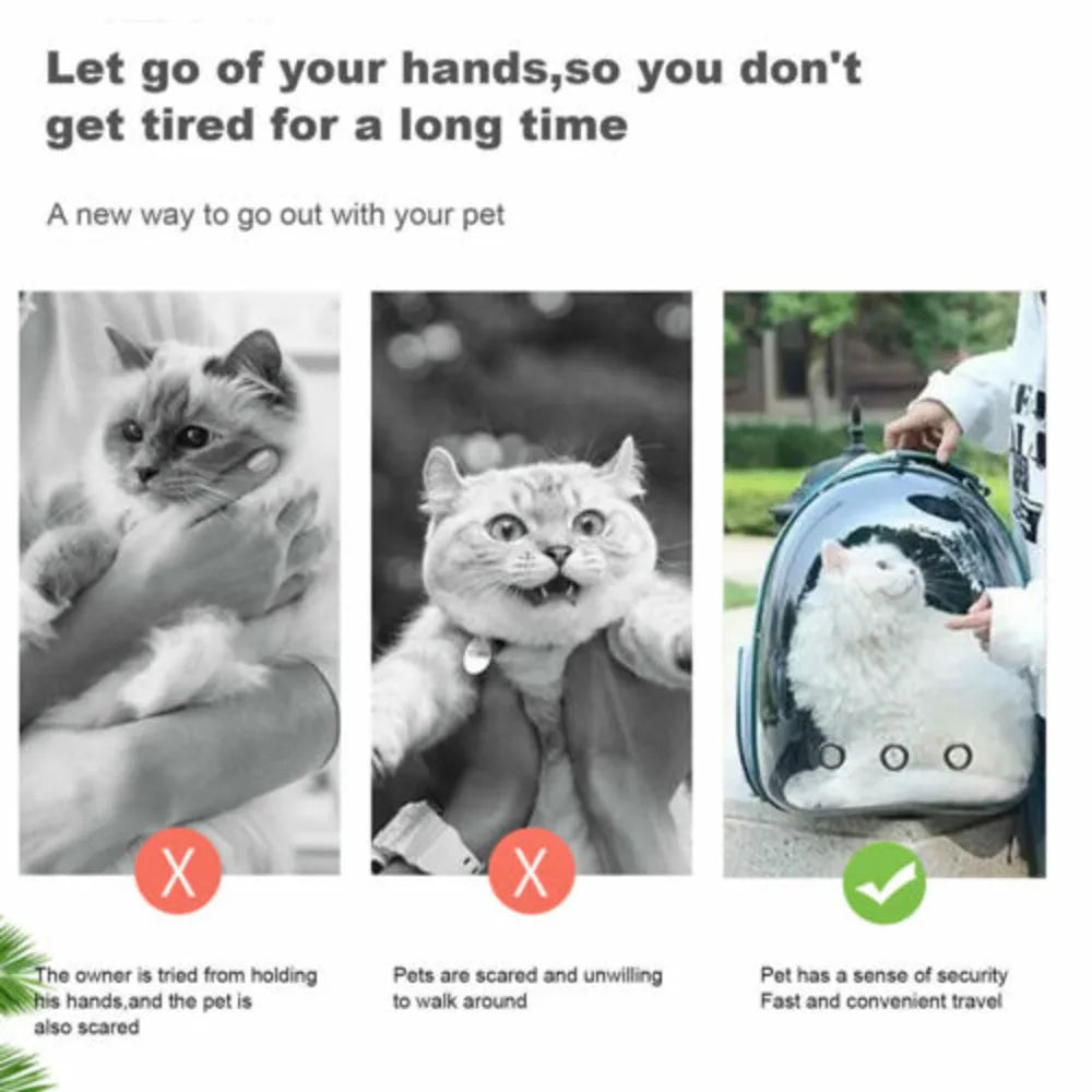 Astronaut Window Pet Carrier Travel Bag Cat Puppy Dog Portable Clear Backpack UK