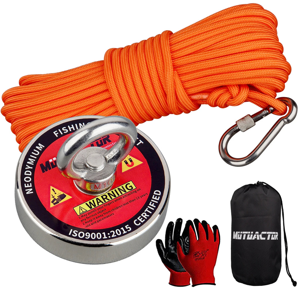 ONE Two Three Sides Fishing Magnet Kit 1200lb Super Strong Neodymium Magnet With 20m Rope Powerful Combined Fishing Salvage