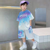Summer Boys Sets Kids Basketball Sports Suit New Children's Fashion Loose Outfit Baby Short-Sleeved Top Shorts 2 Piece 2-14 Year
