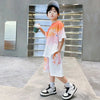 Summer Boys Sets Kids Basketball Sports Suit New Children's Fashion Loose Outfit Baby Short-Sleeved Top Shorts 2 Piece 2-14 Year