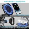 3 In 1 Magnetic Wireless Charger Stand Pad Magnet Fast Charging Station For Magsafe iPhone 16 15 Samsung Galaxy Apple Watch 1-9