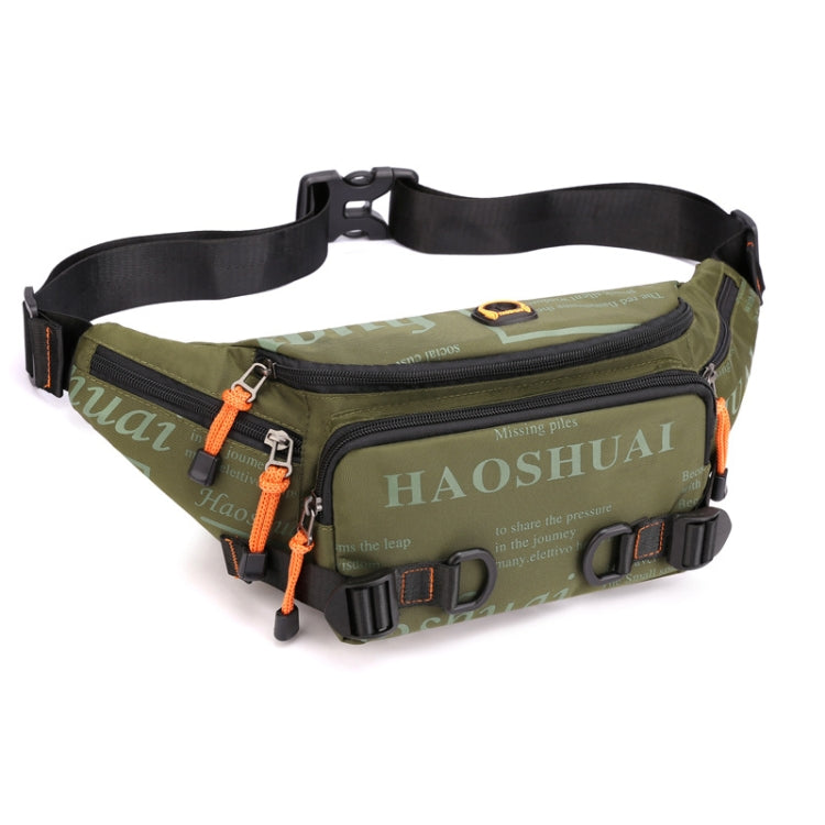 HAOSHUAI 5135 Outdoor Men Waist Bag Waterproof Nylon Cloth Men Bag