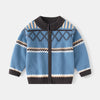 Toddler Boys 18M-6Y Diamond Jacquard Zipper Cardigan Jacket Fashion Sweater Coat Children's Cardigans