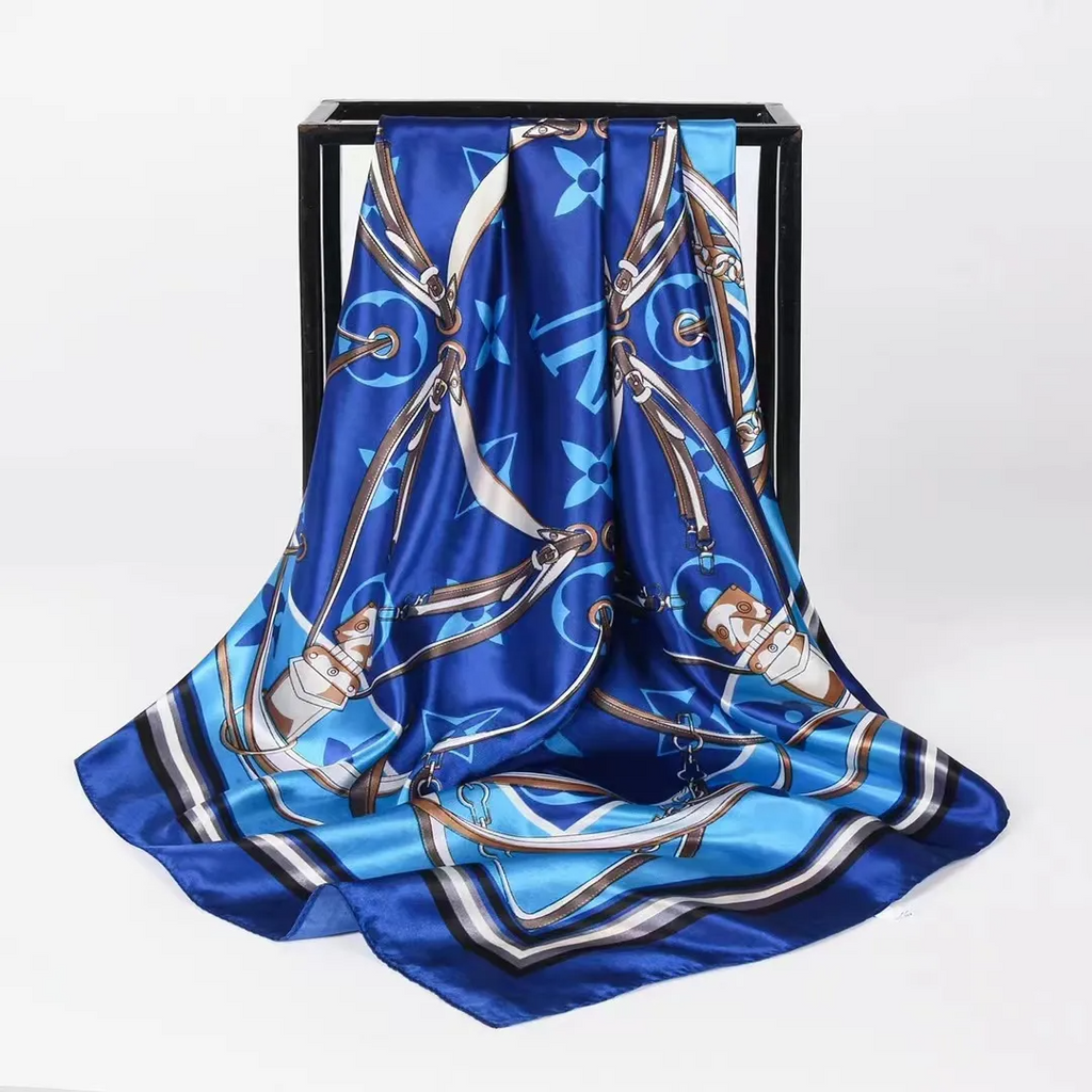 (Buy 1 Get 2) Women'S Fashion Fashion Chain Floral Print Imitation Silk Satin Silk Scarf