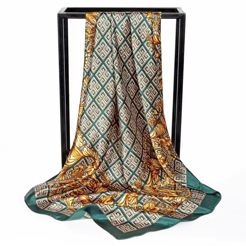 (Buy 1 Get 2)  Women'S Fashion Painted Pearl Color Imitation Silk Scarf