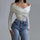 Women Sexy Fashion V-Neck Off Shoulder Long Sleeve Solid Color Slim Fit Bodysuit