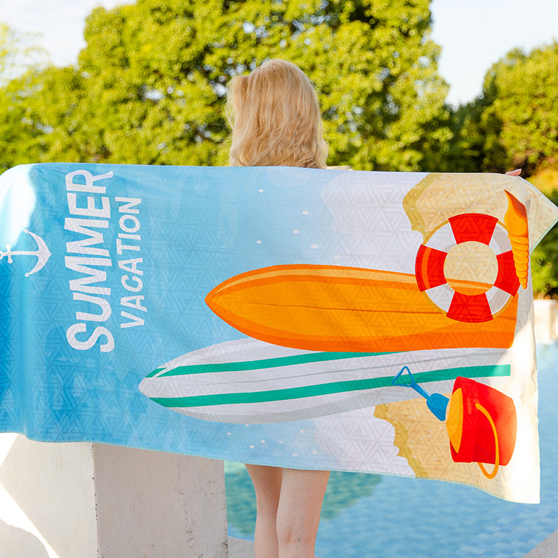 Double-Sided Velvet Summer Breathable Skin-Friendly Quick-Drying Printing Beach Towel-Buy One Get One
